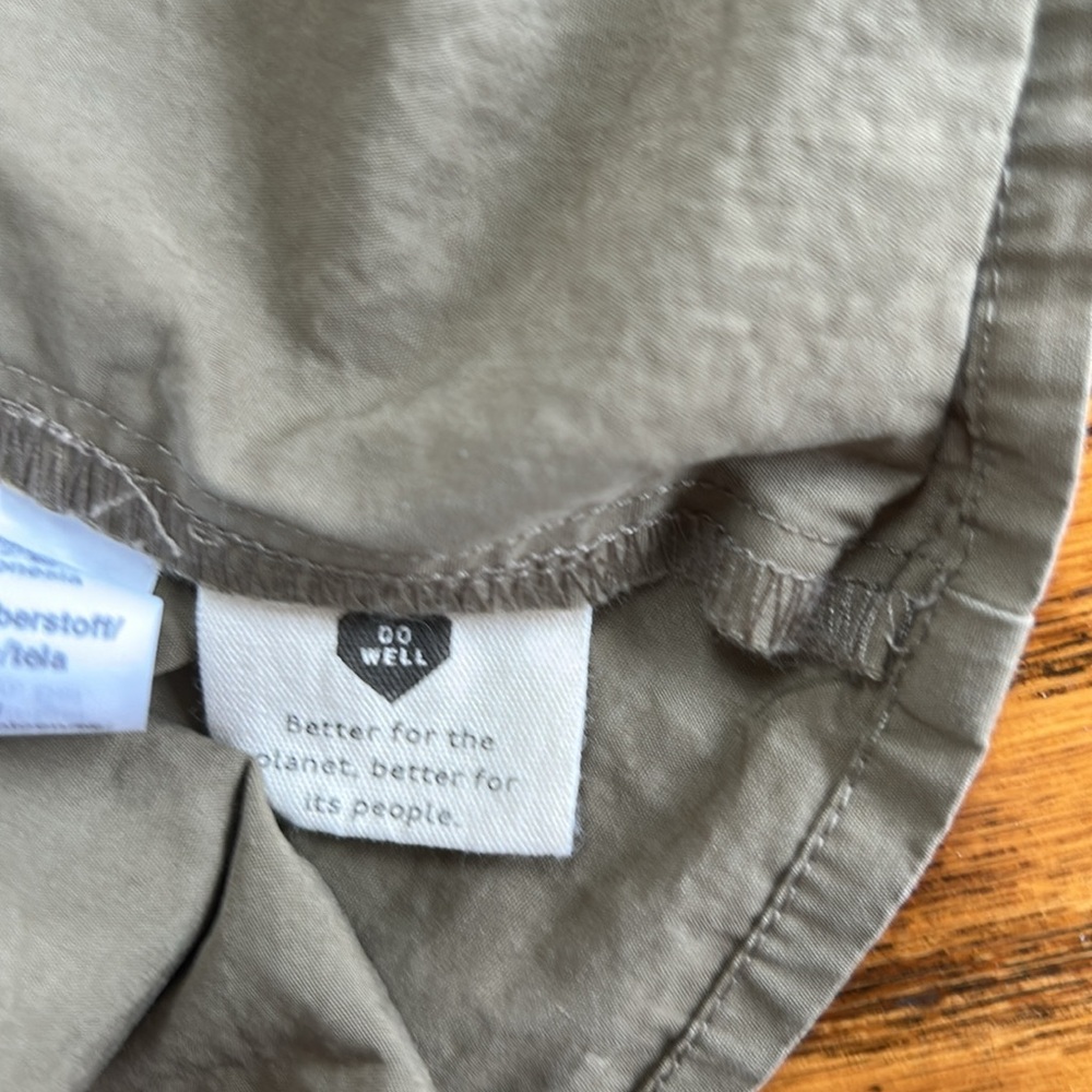 Madewell olive green tiered dress. Button up, shirt sleeves. Size XXS. - Picture 5 of 11